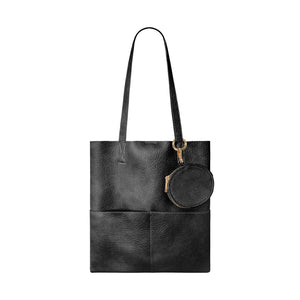 Shopper-Schultertasche für Damen in Farbe Schwarz aus Kunstleder