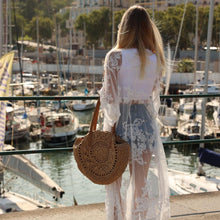 Load the image into the gallery viewer, "Corfu" round straw bag