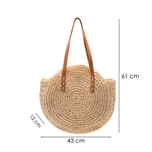Load the image into the gallery viewer, "Cyprus" round straw bag
