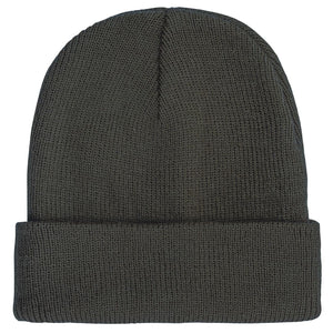 Damen schlichte Beanie Mütze für Winter in Farbe Grau.