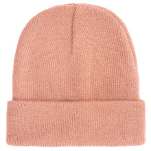 Laden Sie das Bild in den Galerie-Viewer, Damen schlichte Beanie Mütze für Winter in Farbe Rosa.
