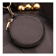 Load the image into the gallery viewer, Women's black faux leather shopper shoulder bag