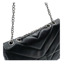 Load the image into the gallery viewer, Bottega style quilted bag in soft faux leather with chain