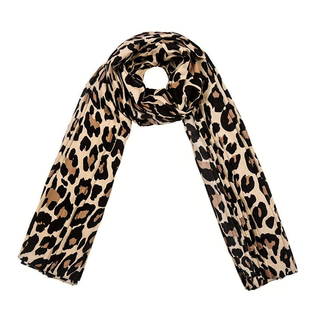 Breiter Schal Tuch für Damen aus Viskose mit Leopardenmuster.