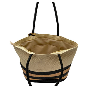Shopper, large straw bag, beach bag in leo print with zip.