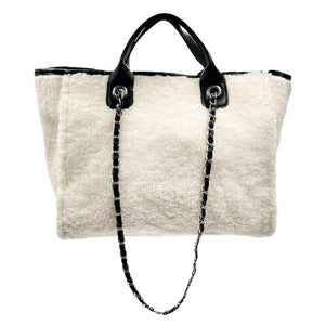 Trend Teddy Bag, cuddly bag made of plush in white